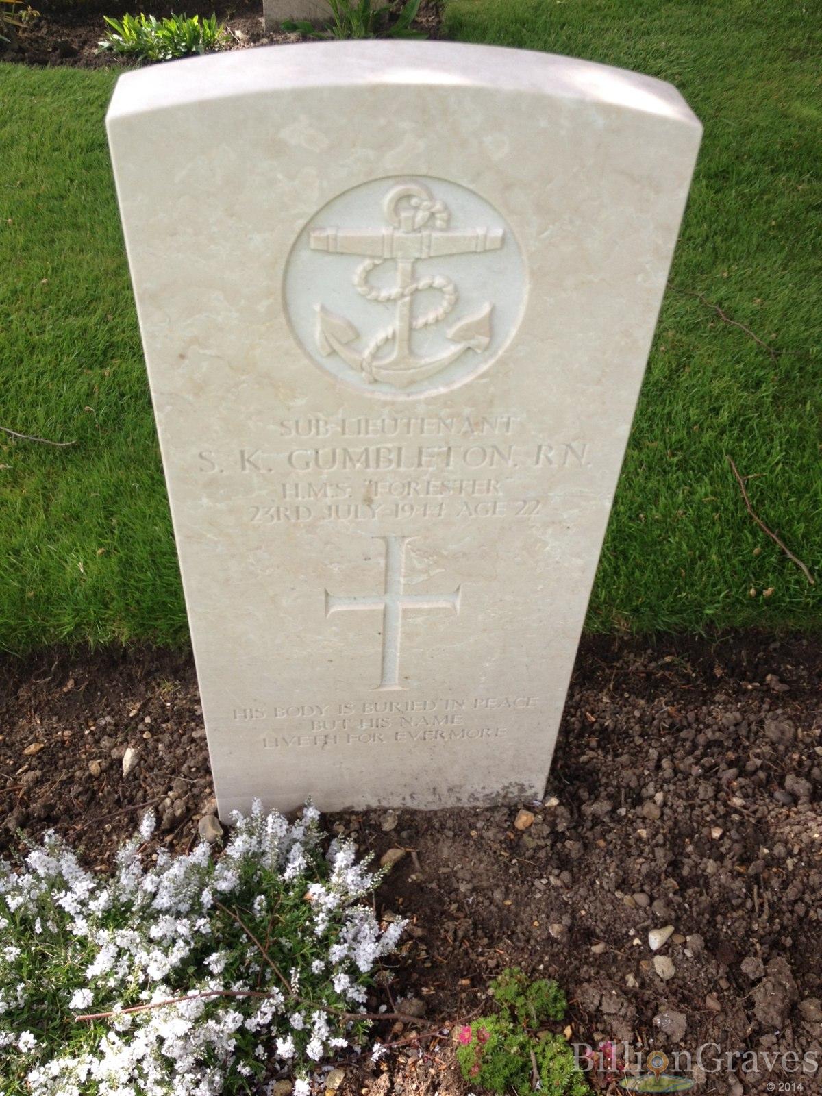 Gravestone of S K Gumbleton